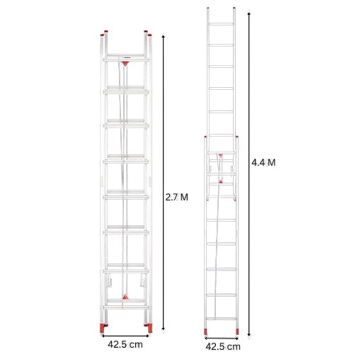 Two-Section Rope Extension Ladder, 2 x 8 Rungs - Fonirte (China)
