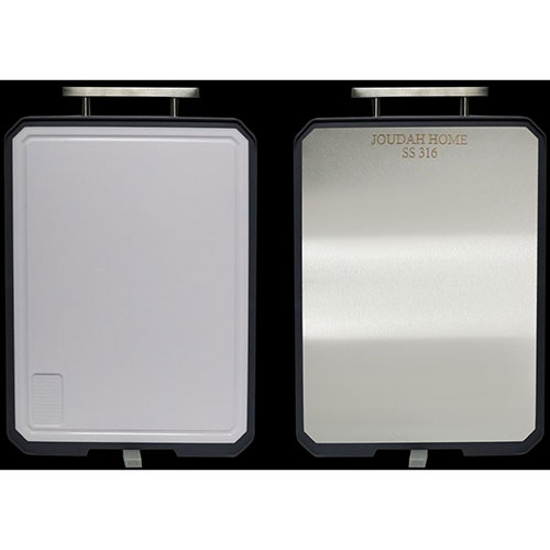 Cutting boards made of stainless steel on one side and heat- and scratch-resistant PP on the other, safe and hygienic to use (large white rectangular) - Joudah Home