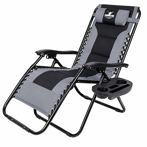 Folding Camping Chair with Adjustable Backrest - Camouflage