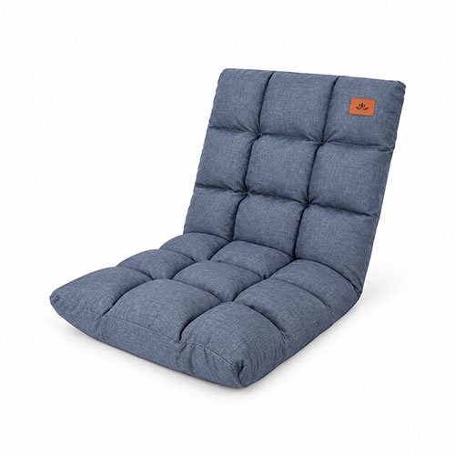 Blue Padded High-Back Camping Floor Chair - Camouflage