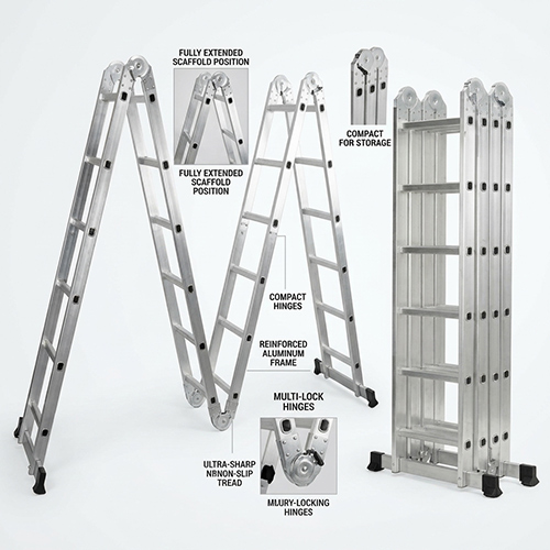 Four-Section Multi-Position Ladder, 4 x 6 Rungs - Fonirte (China)