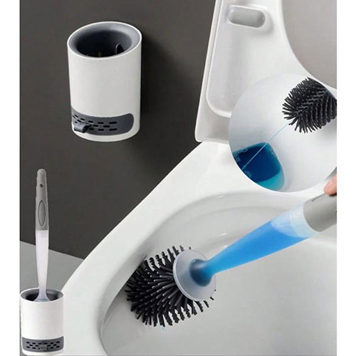 SILICON TOILET CLEAN BRUSH WITH DISPENSER - Joudah