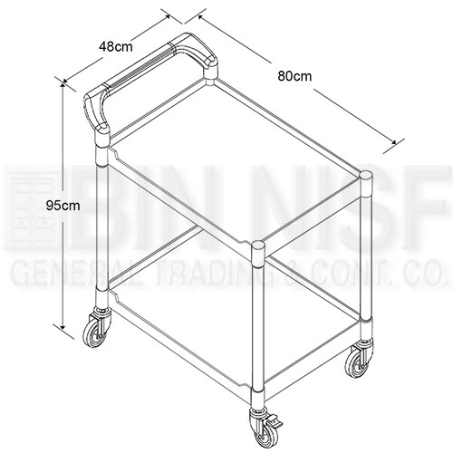 BINNISFSERVICE CART WITH SINGLE HANDLE 2 SHELVES HUA SHUO (TAIWAN)